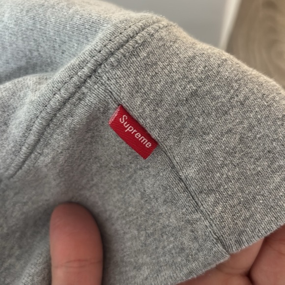 Supreme Cross Box Logo Hooded Sweatshirt 'Heather Grey' - Picture 6 of 6